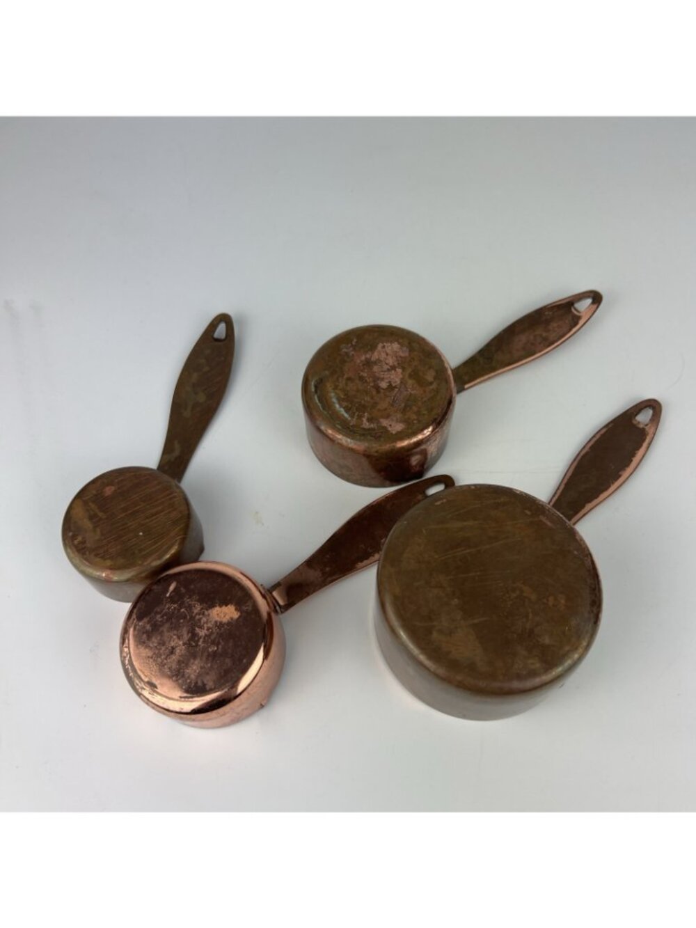 Vintage Copper Plated Measuring Cup Set 1/4 1/3 1/2 & 1 Cup - Picture 7 of 7